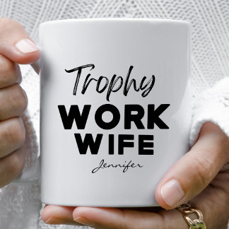 Caneca De Café Esposa de Troféus Funny Office Personalizada