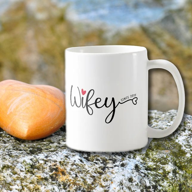 Caneca De Café Esposa Desde, Dia dos Namorados Esposa  (Criador carregado)