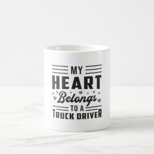 Caneca De Café Esposa do Caminhoneiro Meu Coração Pertence A Um M