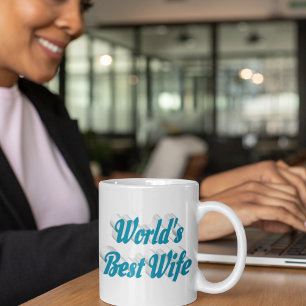 Caneca De Café Esposa do céu azul, meio texto