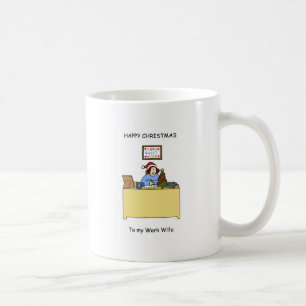 Caneca De Café Esposa do trabalho do Natal feliz