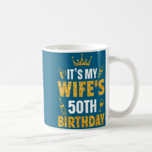 Caneca De Café Esposa é o 50º aniversário da minha esposa 1975 50