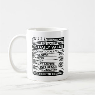 Caneca De Café Esposa Engraçada Fatos Nutricionais
