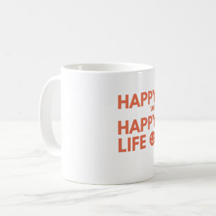 Caneca De Café Esposa Feliz, Vida Feliz - Citação Engraçada De Ca