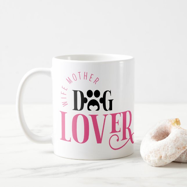 Caneca De Café Esposa Mãe Amante de Cachorro Presente para Mãe de (Com Donut)