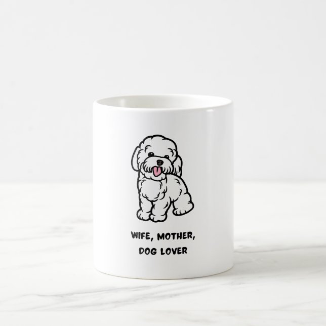 Caneca De Café Esposa, mãe, amante de cães (Centro)