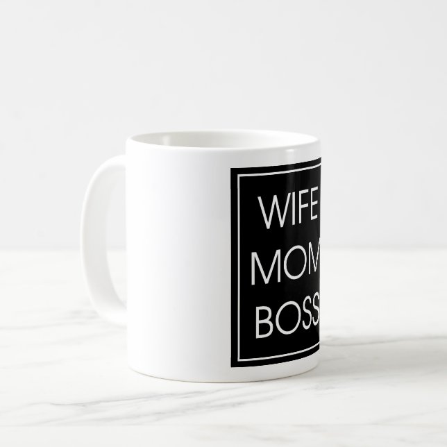 Caneca De Café Esposa Mãe Chefe (Frente Esquerda)