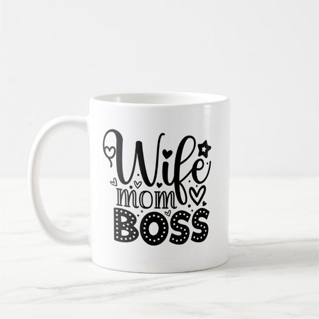 Caneca De Café Esposa Mãe Chefe (Esquerda)