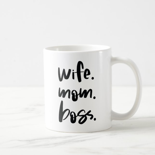Caneca De Café Esposa. Mãe. Chefe. (Direita)