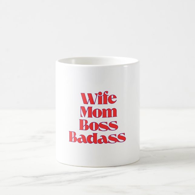 Caneca De Café Esposa Mãe Chefe Badass (Centro)