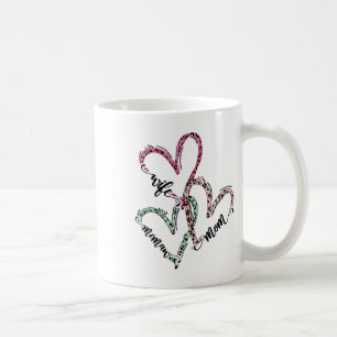 Caneca De Café Esposa Mãe Memaw Coração de Leopardo Dia dos Namor