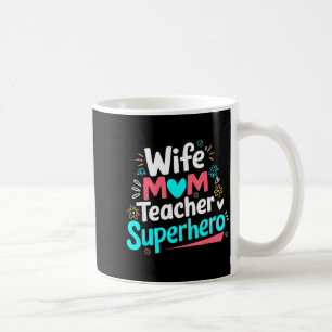 Caneca De Café Esposa mãe professora super-herói dia das mães fam