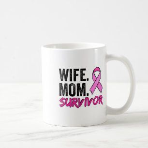 Caneca De Café Esposa Mãe Sobrevivente Roupa da Consciência do Ca