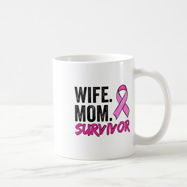 Caneca De Café Esposa Mãe Sobrevivente Roupa da Consciência do Ca (Direita)
