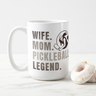 Caneca De Café Esposa Mamãe Pickleball Legenda - Vintage Engraçad
