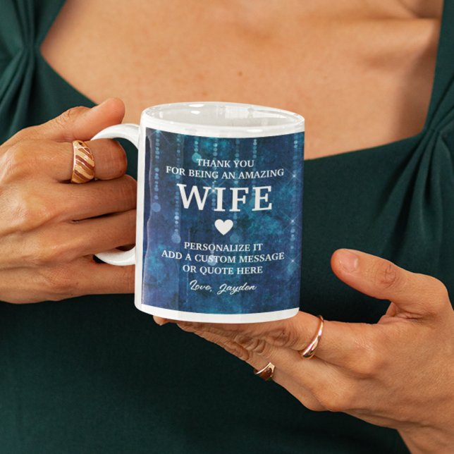 Caneca De Café Esposa Obrigado Mensagem Sensível Personalizada (Wife Thank You Heartfelt Message Personalized Coffee Mug
)
