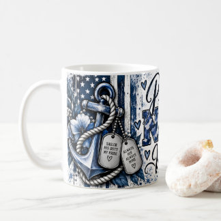 Caneca De Café Esposa Orgulhosa da Marinha Enraizada no Amor Náut