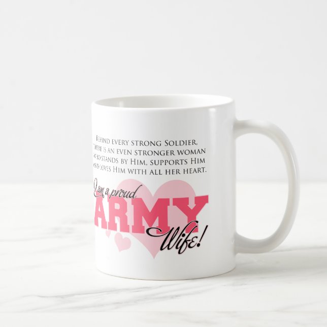 Caneca De Café Esposa orgulhosa do exército (Direita)