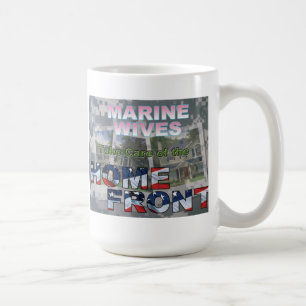 Caneca De Café Esposas marinhas cuidem da frente doméstica