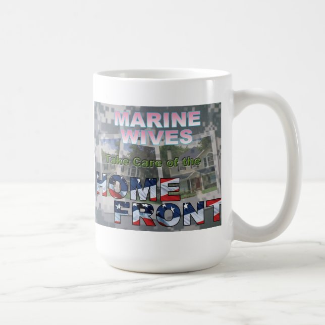 Caneca De Café Esposas marinhas cuidem da frente doméstica (Direita)