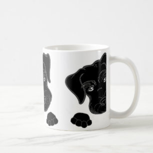Caneca De Café espreitar preto do schnauzer diminuto