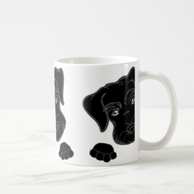 Caneca De Café espreitar preto do schnauzer diminuto (Direita)