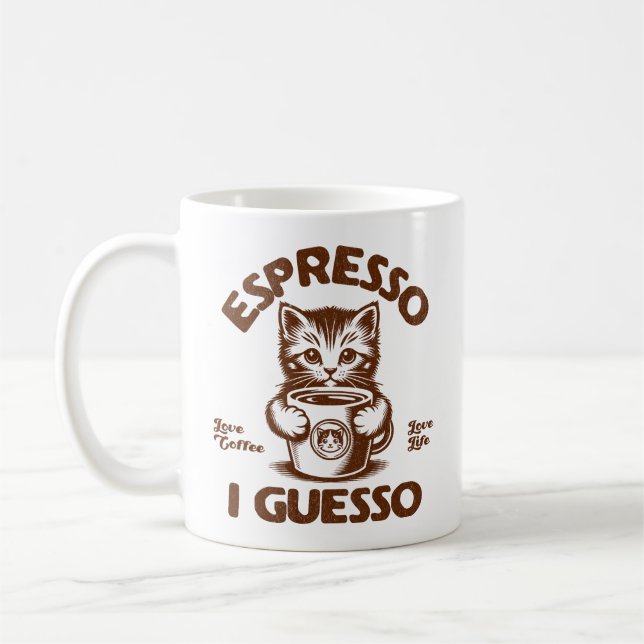 Caneca De Café Espresso I Guesso Kitten Café Lover (Esquerda)