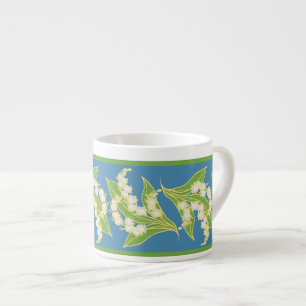 Caneca de café Espresso: Lírios do Vale, Azul