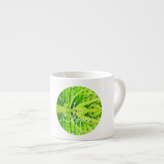 Caneca de Café Espresso Love You U Grama Verde Fel (Frente Esquerda)