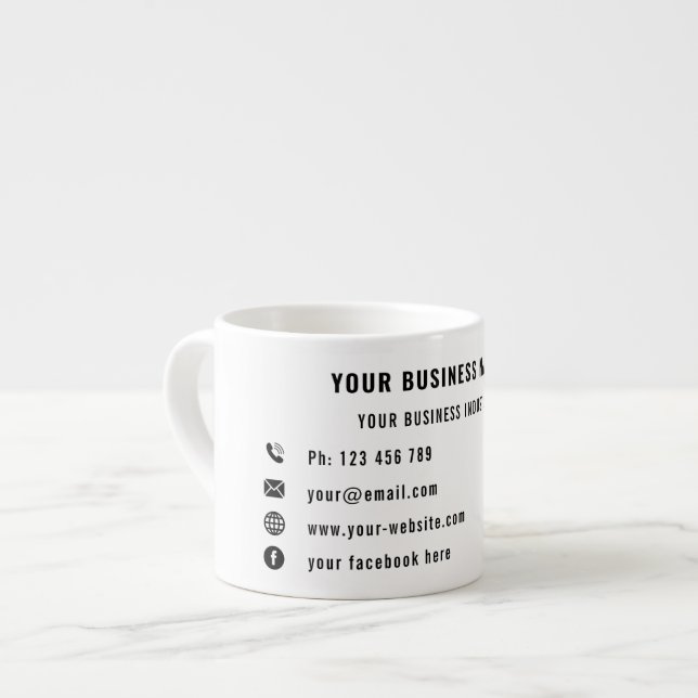 Caneca de Café Espresso Promocional para a sua Emp (Frente Esquerda)