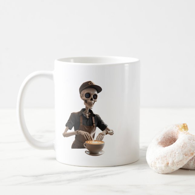 Caneca De Café Espresso - Skeleton Compro Café Vibes (Com Donut)