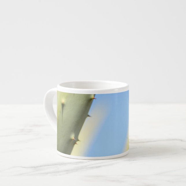 Caneca de Café Espresso Stylish Green Aloe Blue Sk (Frente Esquerda)