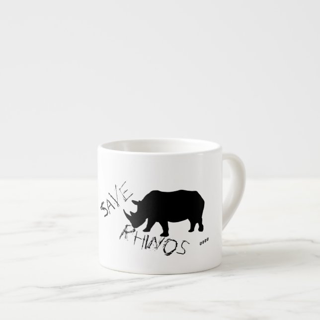 Caneca de Café Espresso Stylish Save Rhinos (Frente Esquerda)
