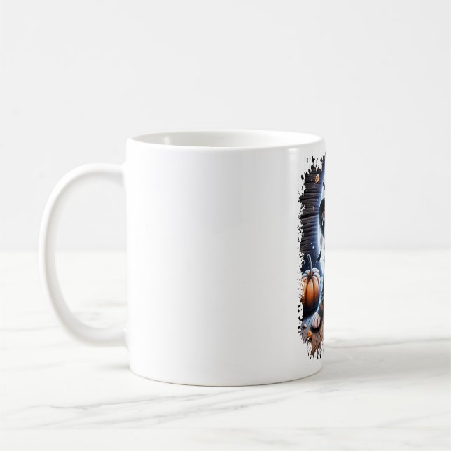 Caneca De Café Esquadra de Halloween do Cachorro Staffy (Esquerda)