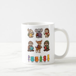 Caneca De Café Esquadrão Animal de Volta à Escola PNG Crianças