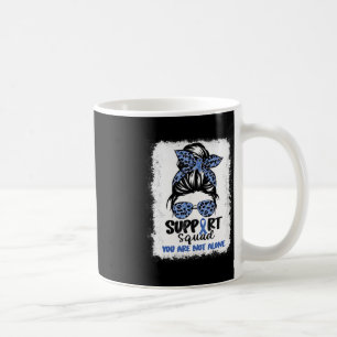 Caneca De Café Esquadrão de apoio Mensagem Azul Bun Guerreiro Alo