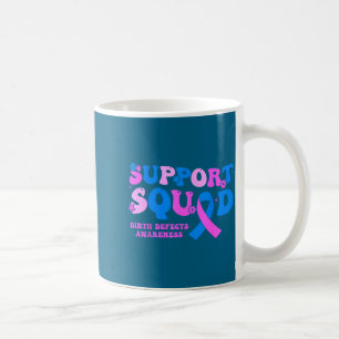 Caneca De Café Esquadrão de Apoio Pink Blue Ribbon Arte Gráfica