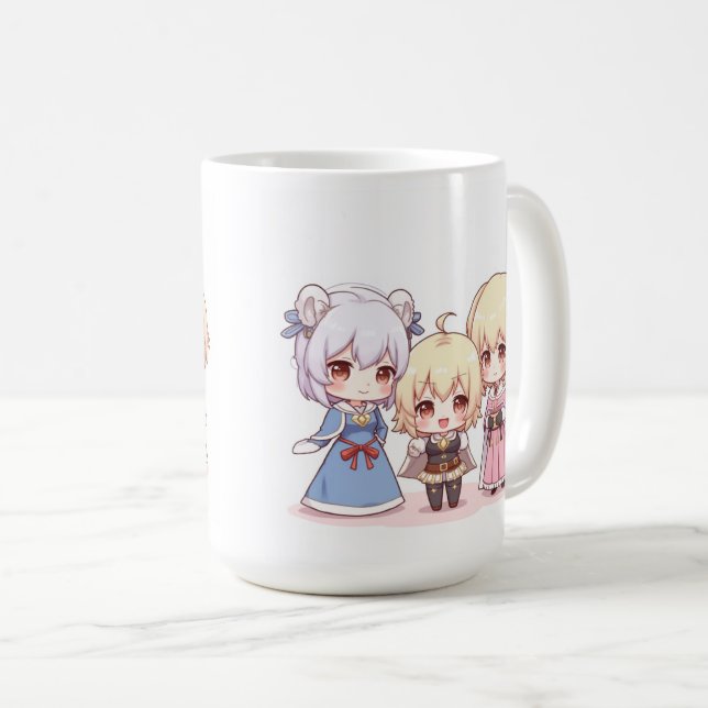 Caneca De Café Esquadrão de Cosplay Fofo Chibi (Frente Esquerda)