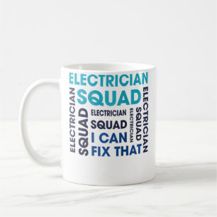 Caneca De Café Esquadrão de Eletricista Tensão Eletro Trabalhador