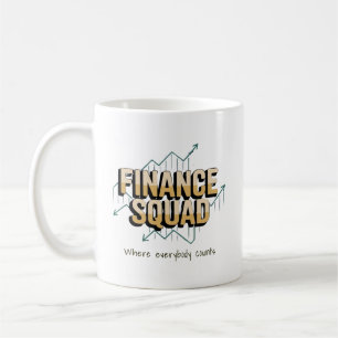 Caneca De Café Esquadrão de Finanças Divertido Personalizado
