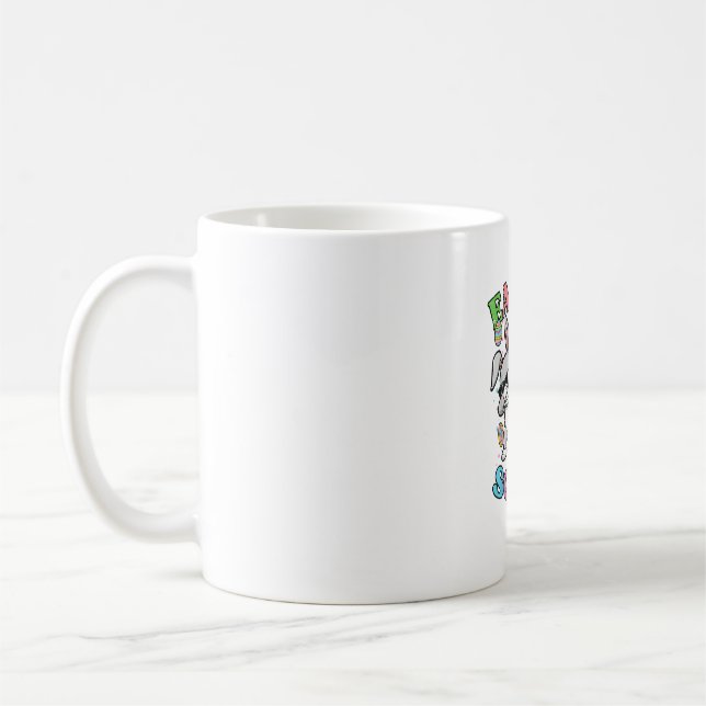 Caneca De Café Esquadrão de Páscoa Coelho Ovo Frango Dab Equipe C (Esquerda)