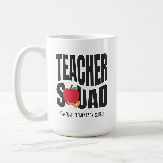 Caneca De Café Esquadrão de Professores de Maçã Vermelha-Cura (Esquerda)