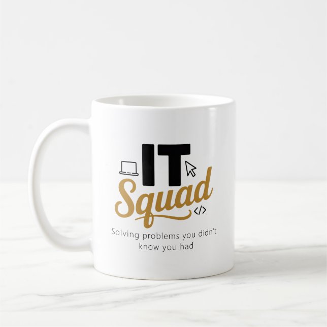 Caneca de Café Esquadrão de TI Personalizado (Esquerda)