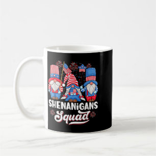 Caneca De Café Esquadrão de Travessuras de Gnomos Patrióticos EUA