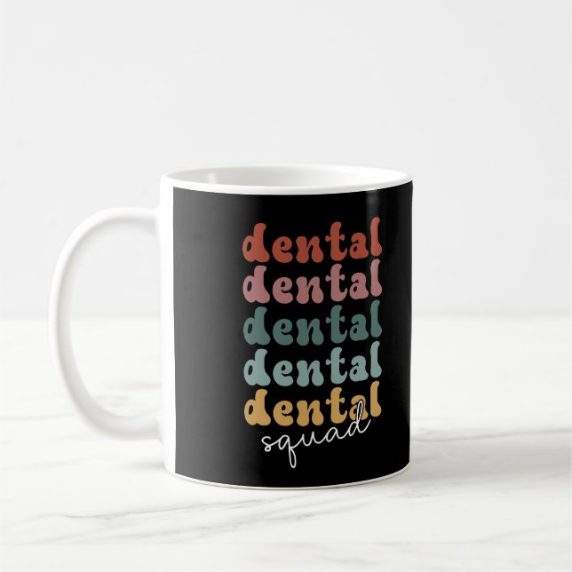 Caneca De Café Esquadrão dentário retrô | Equipe dentária | Funci (Esquerda)