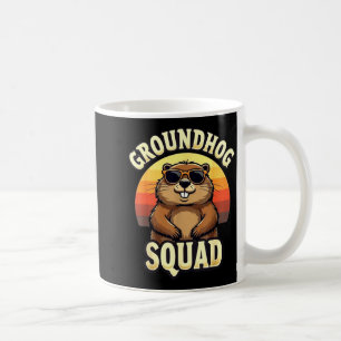 Caneca De Café Esquadrão Engraçado de Marmota Dia Feliz da Marmot