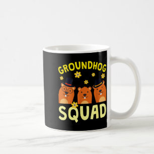 Caneca De Café Esquadrão Engraçado de Marmota Feliz Dia da Marmot