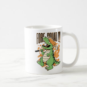Caneca De Café Esquadrão Infantil T-rex Dinossauro Golfista Gráfi