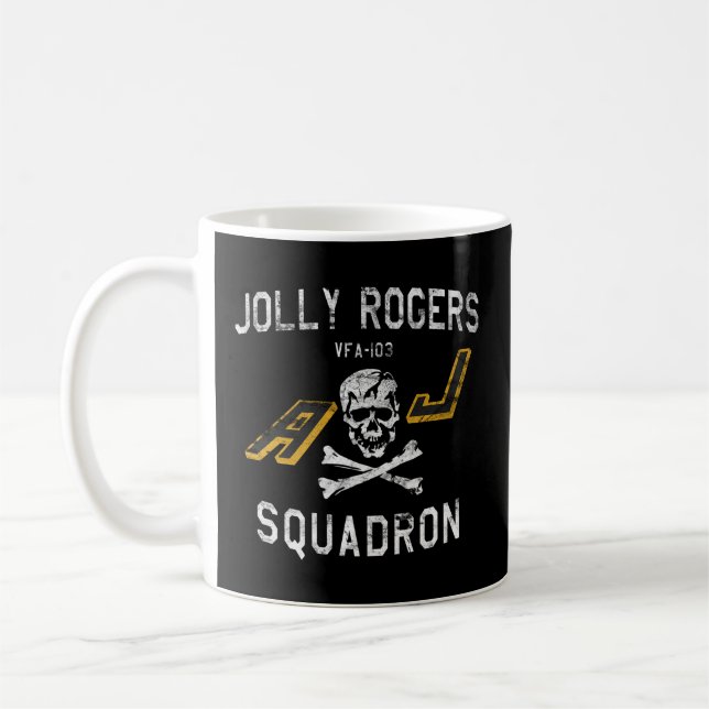Caneca De Café Esquadrão Jolly Rogers Strike Fighter Vfa-103 (Esquerda)
