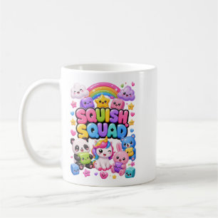 Caneca De Café Esquadrão Squish Panda Arco-íris Brilhante Unicórn